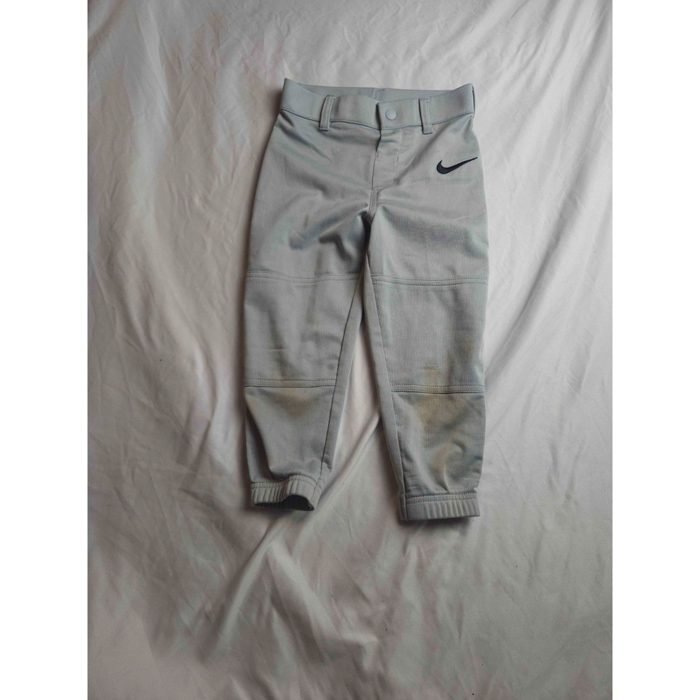 Nike Dri-Fit Baseball Pants Boys S 4-5Y Gray Athletic Activewear Sporty Gorpcore